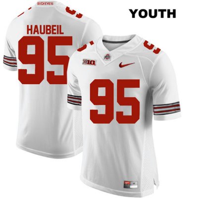 Youth NCAA Ohio State Buckeyes Blake Haubeil #95 College Stitched Authentic Nike White Football Jersey WO20A45CT